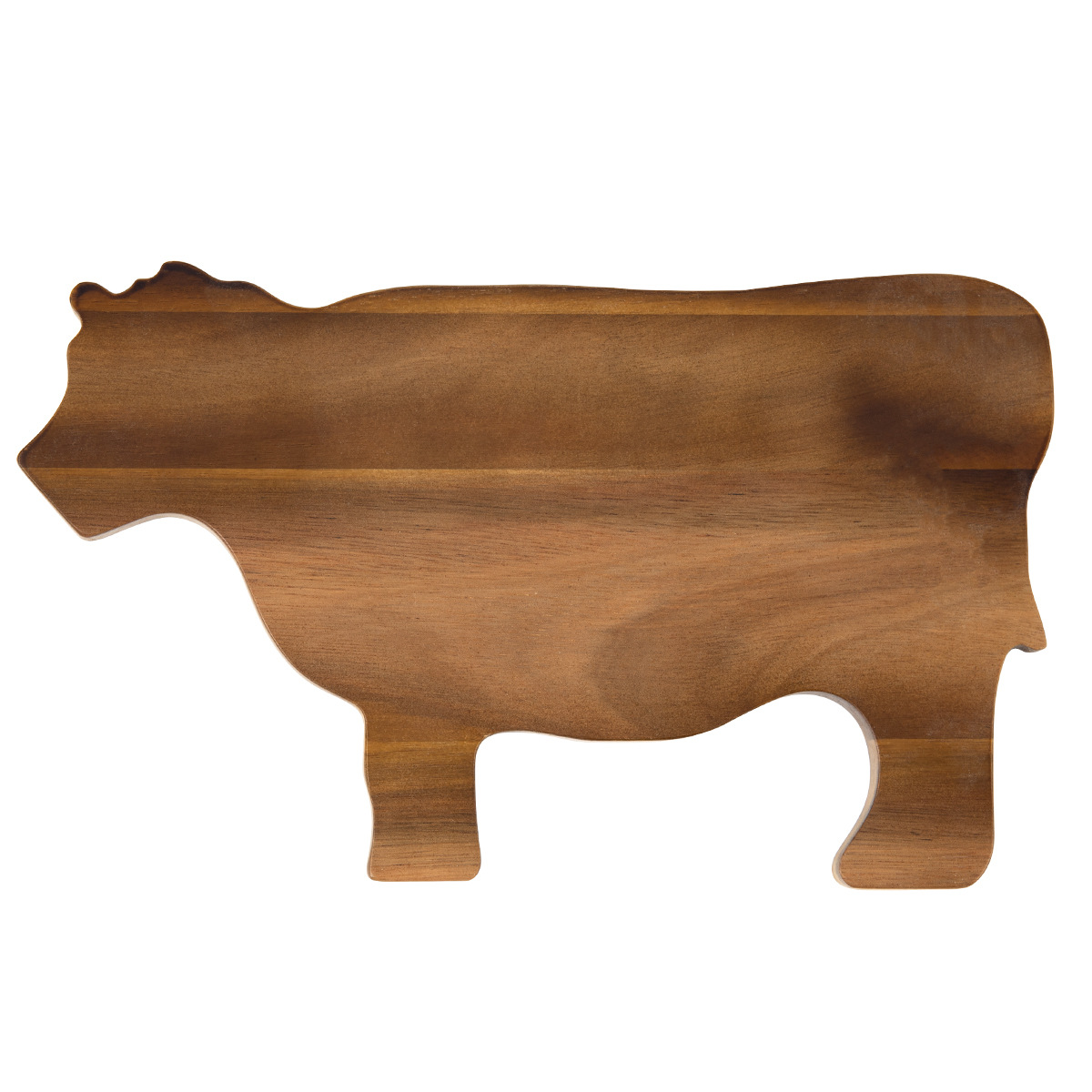 Bull Head Acacia Wood Steak Board – Carved Groove Cutting Board for BBQ & Serving